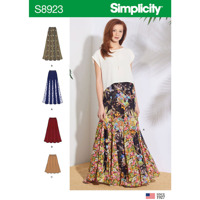 S8923 Misses' Pull-On Skirts. Size: 32-48