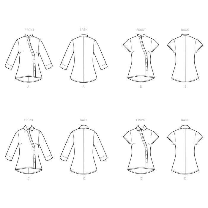 S9106 Misses' & Women's Button Front Shirt. Size: 36-54