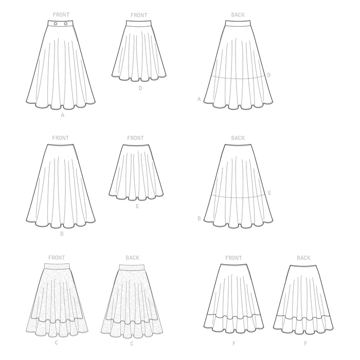 S9123 Misses' Skirts. Size: 32-48