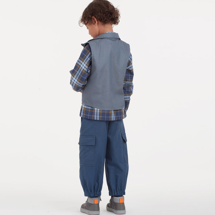 S9201 Children's & Boys' Shirt, Vest & Pull-On Pants. Size: 3-16 y