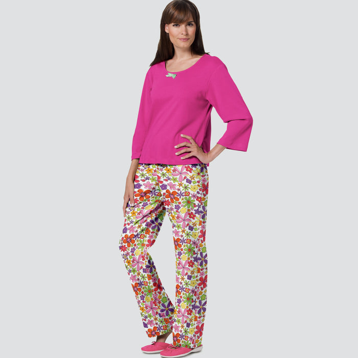 S9219 Misses' & Misses' Petite Sleepwear. Size: XS-XL (32-50)