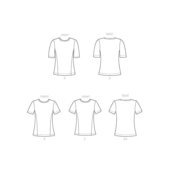 S9229 Misses' Knit Tee Shirt. Size: 32-50