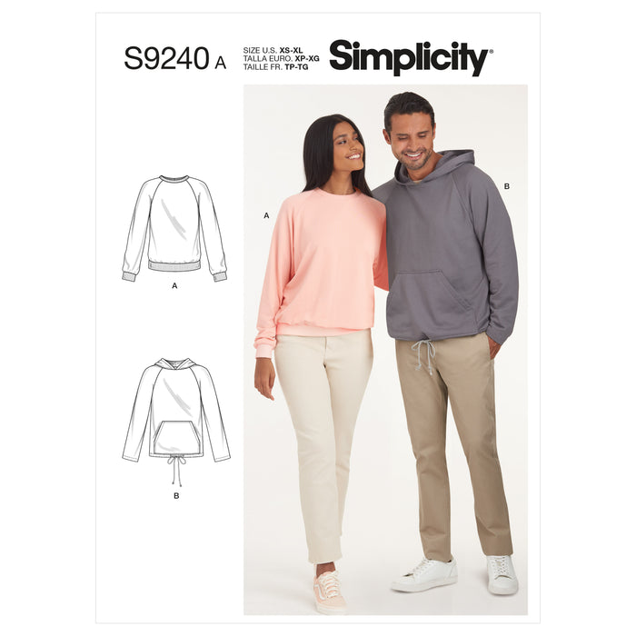 S9240 Unisex Raglan Pullover Shirts. Size: XS-XL (30-48)