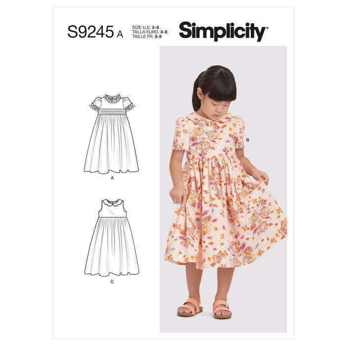 S9245 Children's Dress. Size: 3-8 y