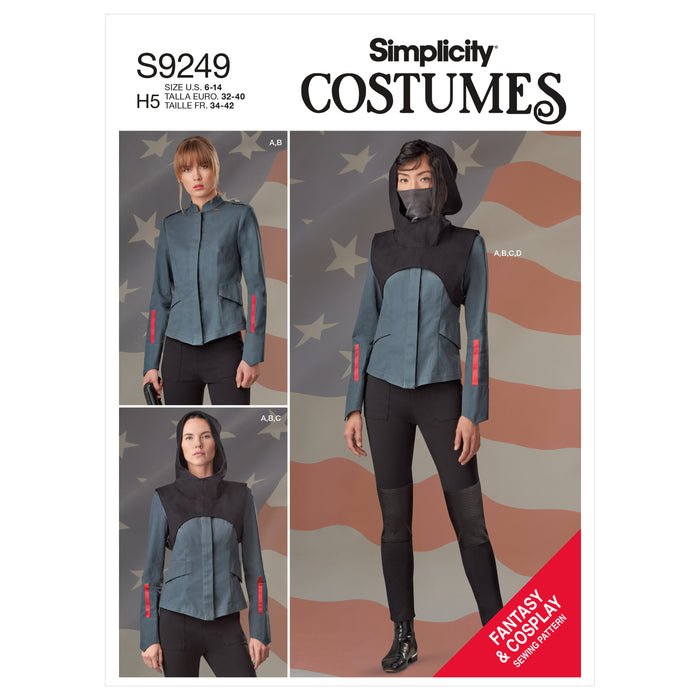 S9249 Misses' Jacket, Pants, Cropped Hooded Tabard, Mask. Size: 32-48