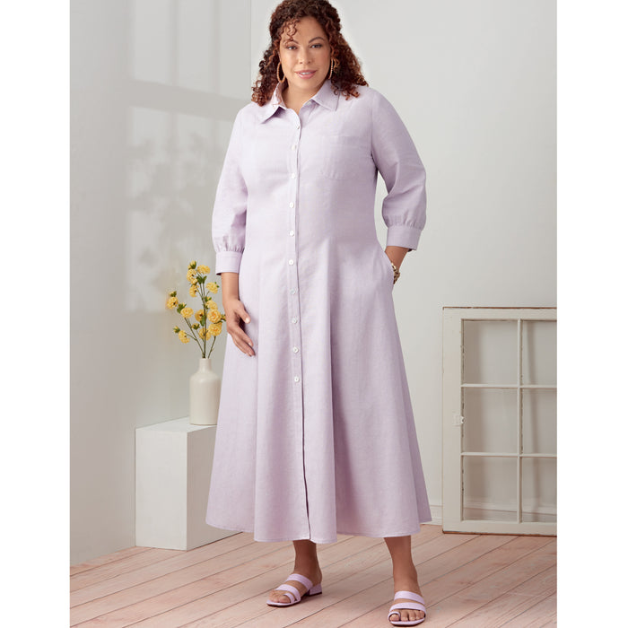 S9260 Misses' & Women's Button Front Dresses. Size: 36-54