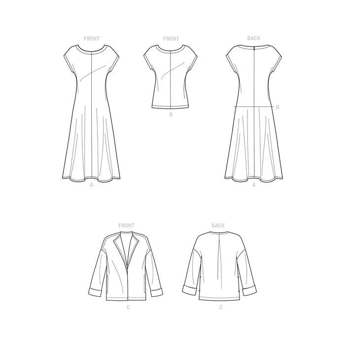 S9263 Misses' Dress, Jacket & Top. Size: 32-50