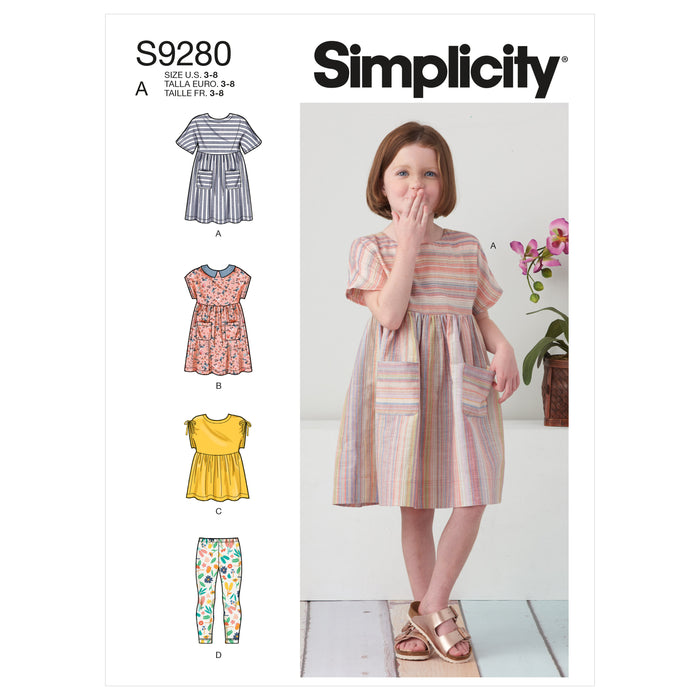 S9280 Children's Dresses, Top & Leggings. Size: 3-8 y