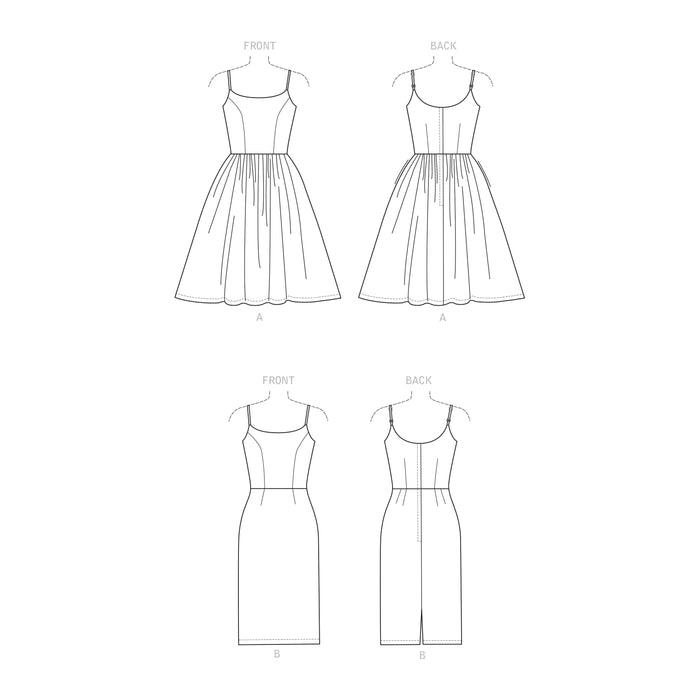 S9291 Misses' Princess Seam Dresses With Straight or Gathered Skirt. Size: 32-48