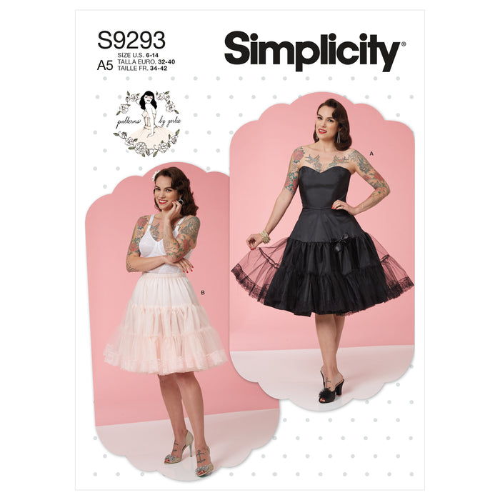 S9293 Misses' Full Slip & Petticoat. Size: 32-48
