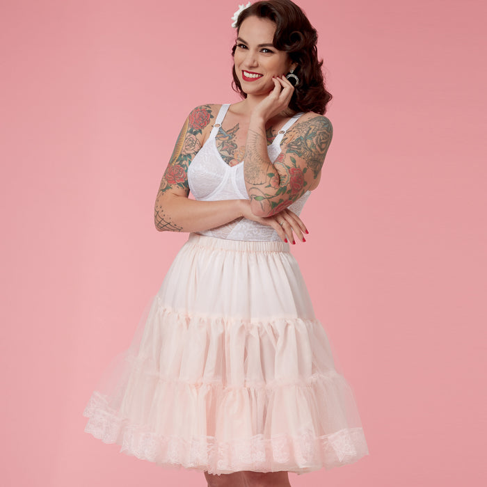 S9293 Misses' Full Slip & Petticoat. Size: 32-48