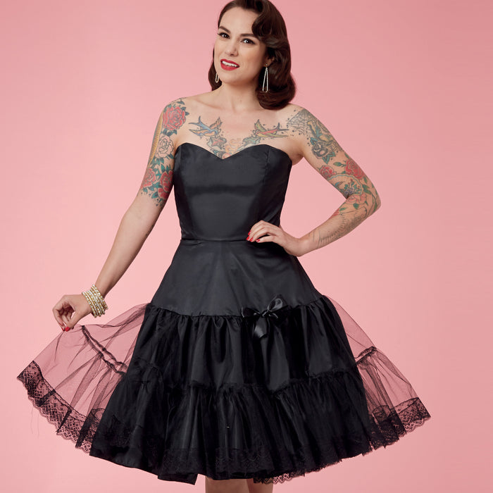 S9293 Misses' Full Slip & Petticoat. Size: 32-48