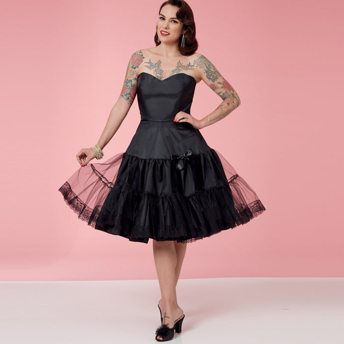 S9293 Misses' Full Slip & Petticoat. Size: 32-48