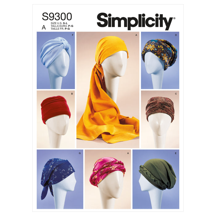S9300 Misses' Turbans, Headwraps & Hats. Size: S-L