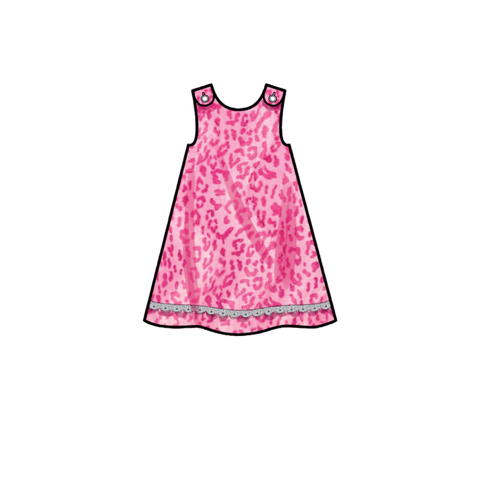 S9318 Toddlers' Tent Tops, Dresses, and Shorts. Size: 1-4 y