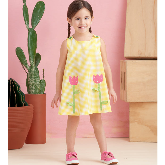 S9318 Toddlers' Tent Tops, Dresses, and Shorts. Size: 1-4 y