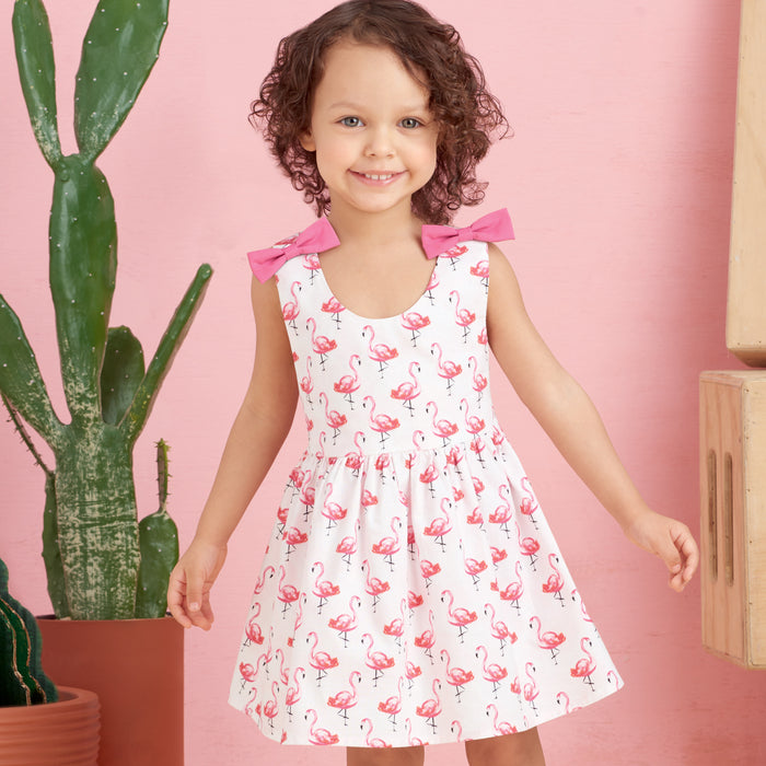 S9319 Toddlers' Criss-Cross Top, Dresses, Rompers and Panties. Size: 6 m-4 y