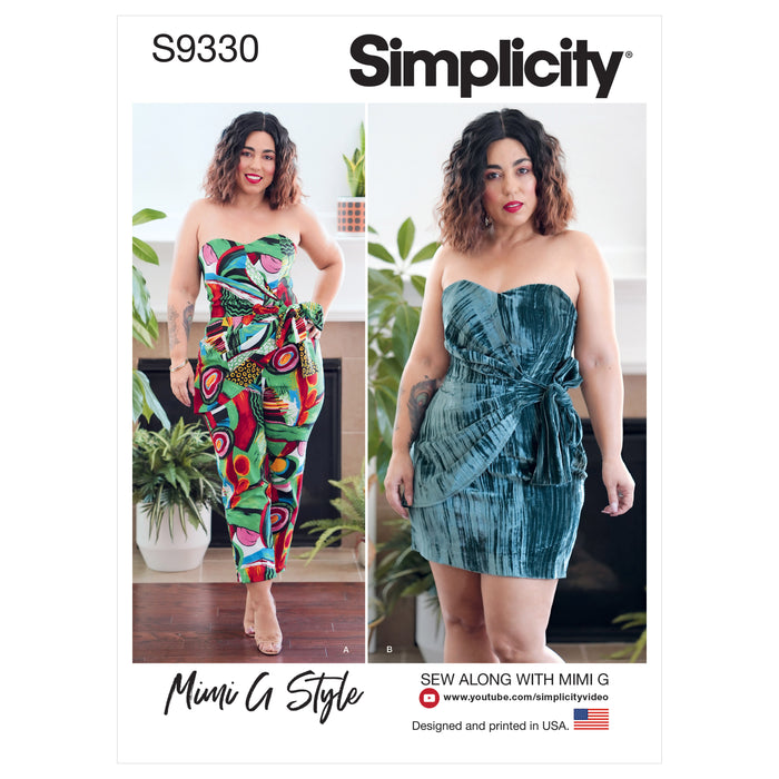 S9330 Misses' Strapless Jumpsuit and Mini Dress. Size: 32-50