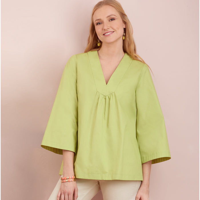 S9333 Misses' Top with Sleeve Variations. Size: 32-50