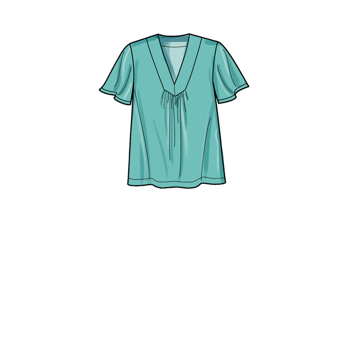 S9333 Misses' Top with Sleeve Variations. Size: 32-50