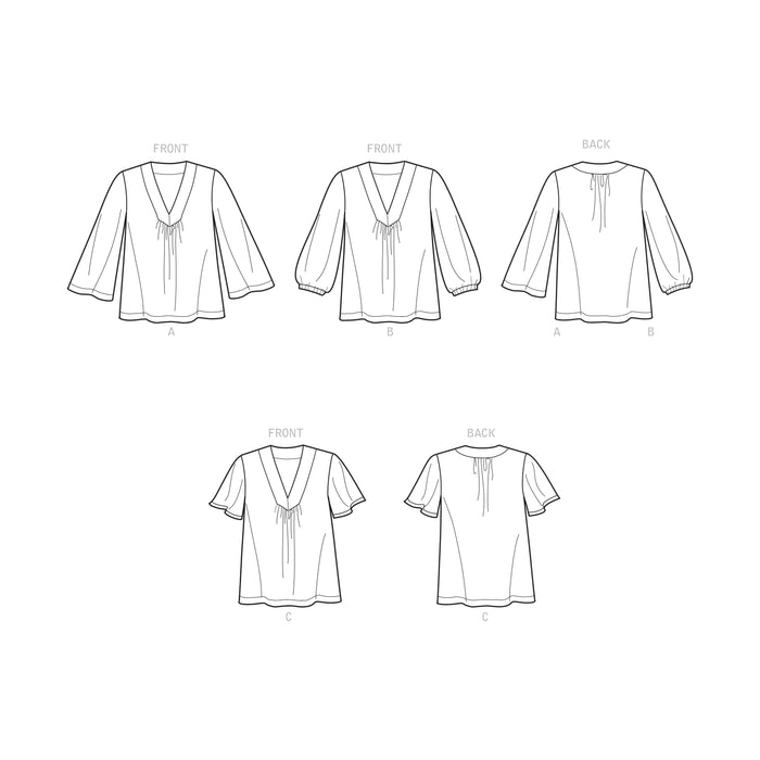 S9333 Misses' Top with Sleeve Variations. Size: 32-50