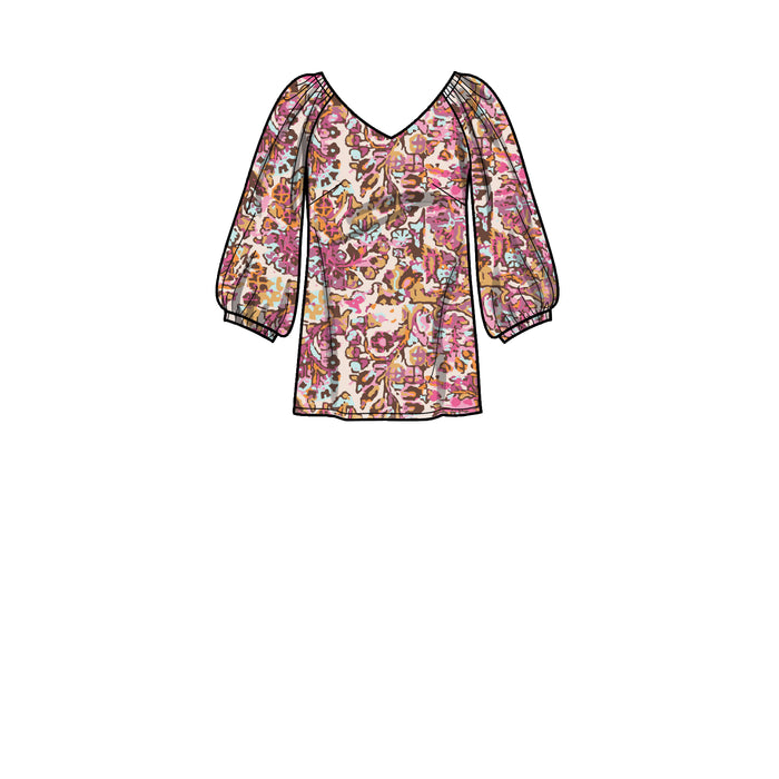 S9334 Misses' and Women's Tops in Two Lengths. Size: 36-54