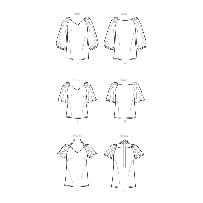 S9334 Misses' and Women's Tops in Two Lengths. Size: 36-54