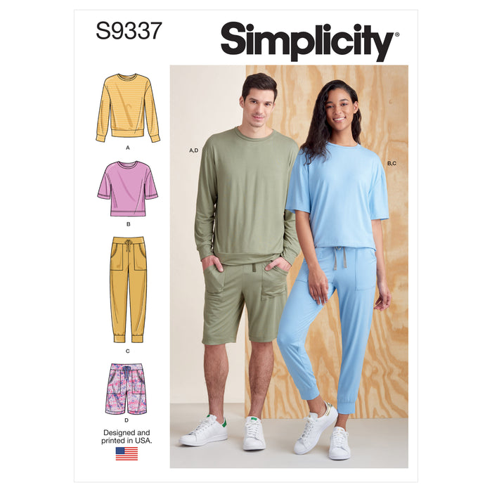 S9337 Unisex Knits Only Tops, Pants and Shorts. Size: XS-XL (30-48)