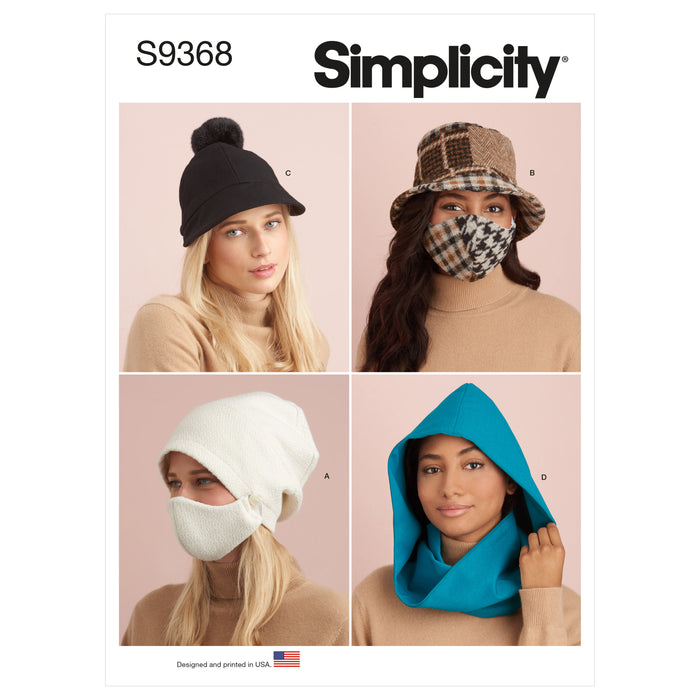 S9368 Hat and Mask Sets, Hooded Infinity Scarf and Mask. Size: S-XL