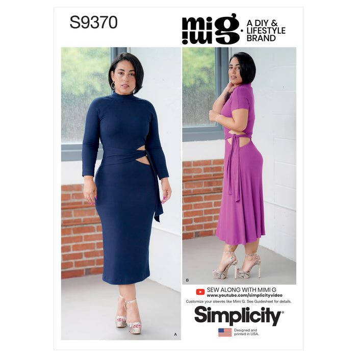 S9370 Misses' Knit Dress with Sleeve and Length Variations. Size: 32-50