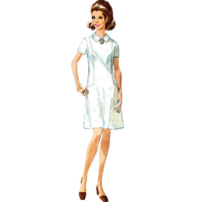 S9371 Misses' and Women's Dress with Collar, Cuff and Sleeve Variations. Size: 34-52