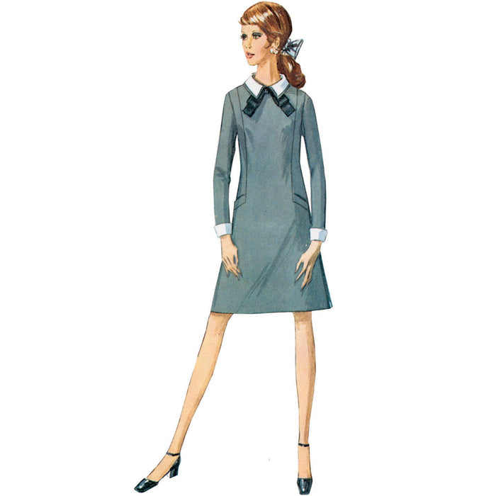 S9371 Misses' and Women's Dress with Collar, Cuff and Sleeve Variations. Size: 34-52