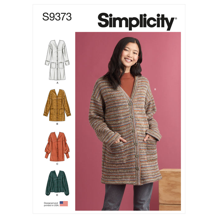 S9373 Misses' Knit Cardigans. Size: XXS-XXL (30-52)