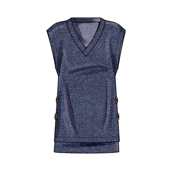 S9374 Misses' Knit Vests. Size: XXS-XXL (30-52)
