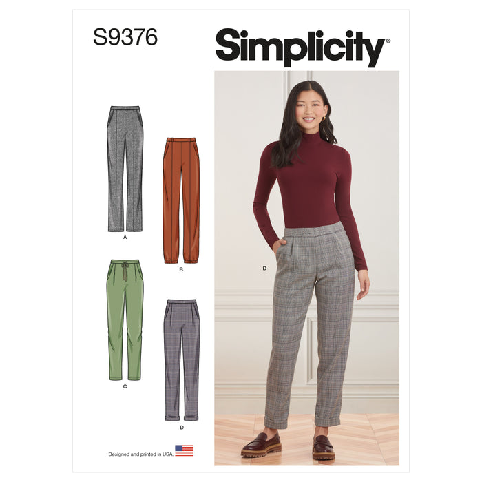 S9376 Misses' Pull-on Trousers. Size: 32-50