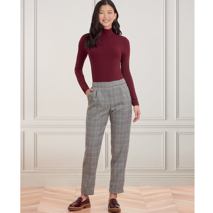 S9376 Misses' Pull-on Trousers. Size: 32-50