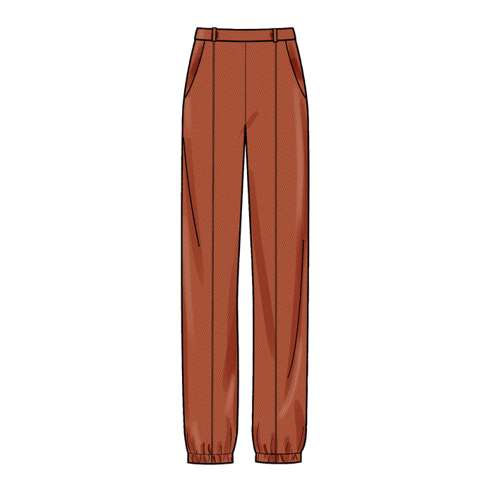 S9376 Misses' Pull-on Trousers. Size: 32-50