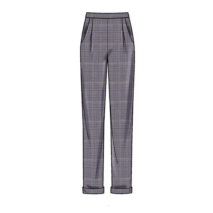 S9376 Misses' Pull-on Trousers. Size: 32-50
