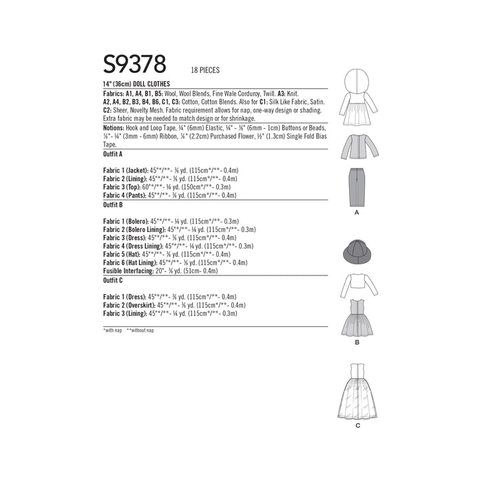 S9378 14" Doll Clothes