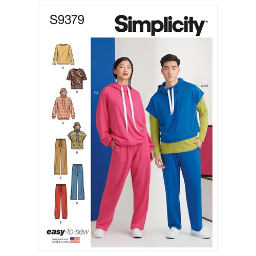 S9379 Unisex Oversized Knit Hoodies, Pants and Tees. Size: XS-XXL (30-52)