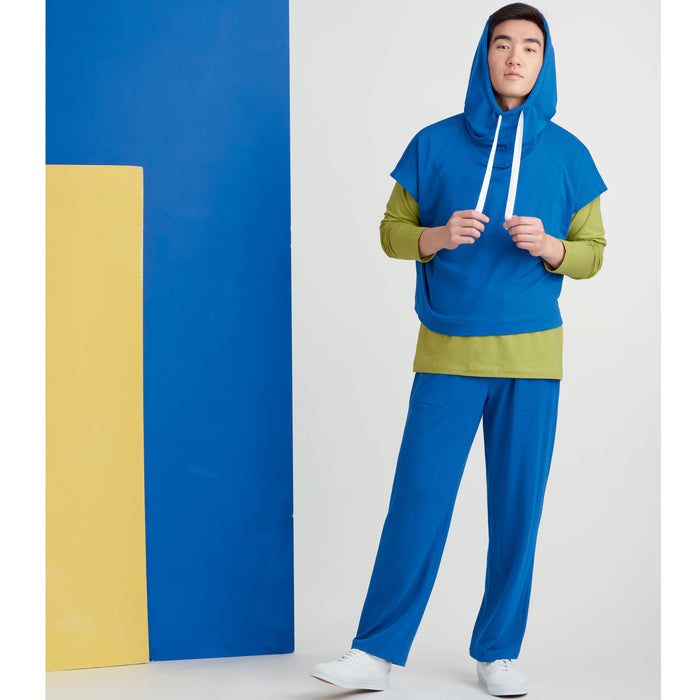 S9379 Unisex Oversized Knit Hoodies, Pants and Tees. Size: XS-XXL (30-52)