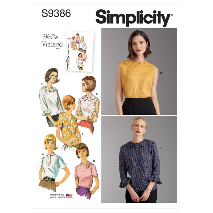 S9386 Misses' Set of Blouses. Size: 32-50