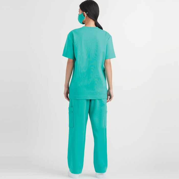 S9387 Unisex Knit Scrub Tops, Pants, Cap and Mask. Size: XS-XXL (32-52)