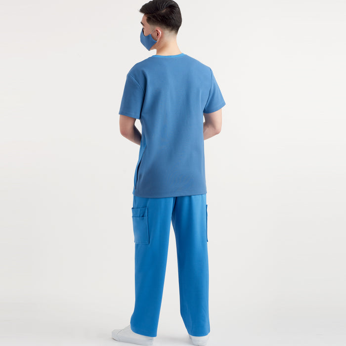S9387 Unisex Knit Scrub Tops, Pants, Cap and Mask. Size: XS-XXL (32-52)