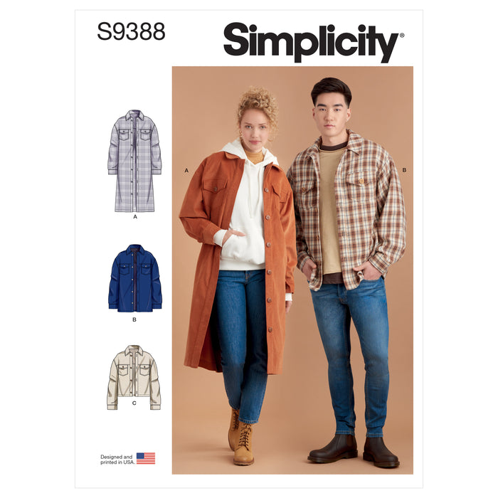 S9388 Unisex Shirt Jackets. Size: XXS-XXL (28-52)