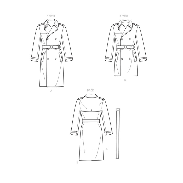 S9389 Men's Trench Coat in Two Lengths. Size: 44-62