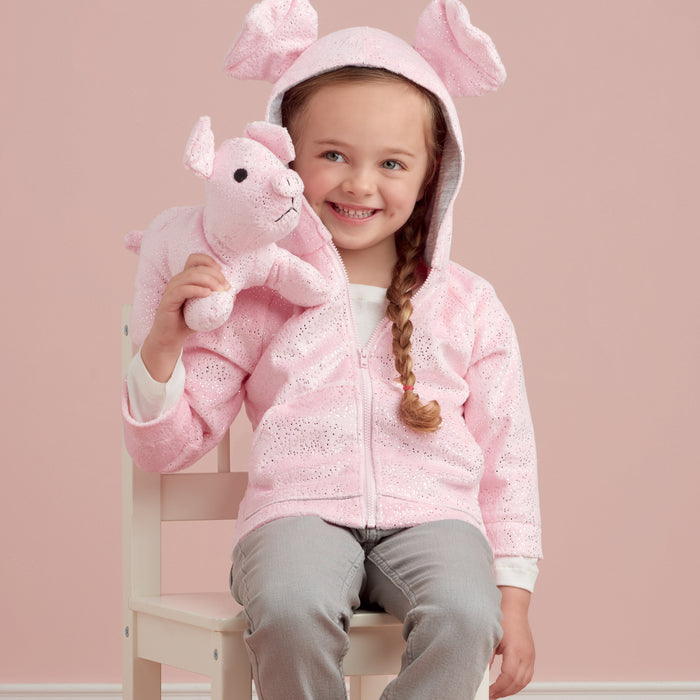 S9391 Toddlers' Jackets and Small Plush Animals. Size: 6 m-4 y