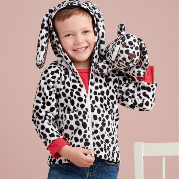 S9391 Toddlers' Jackets and Small Plush Animals. Size: 6 m-4 y