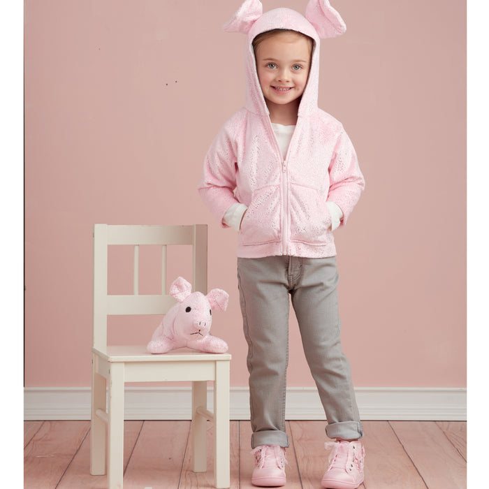 S9391 Toddlers' Jackets and Small Plush Animals. Size: 6 m-4 y
