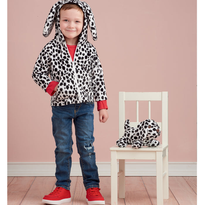 S9391 Toddlers' Jackets and Small Plush Animals. Size: 6 m-4 y